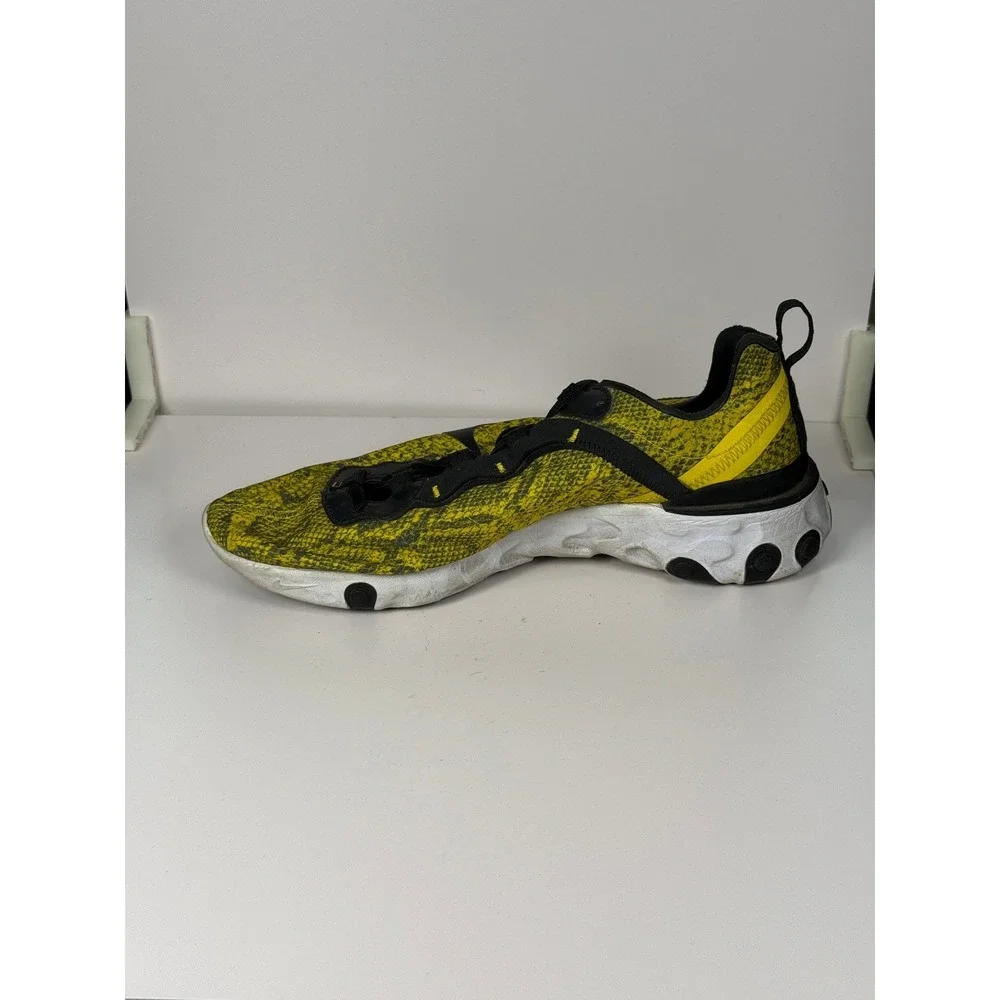 Nike React Element 55 Women 10.5 Yellow Snakeskin Print Running Shoes CT1551-700